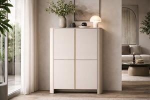 Komoda wysoka Sorrenti 103 cm - kaszmir / złoty