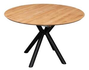 PADUA Stół okrągły rozkładany #56 Dąb olejowany + Metalowe nogi 120-170x120 cm