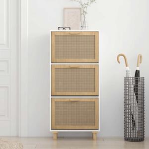 Szafka na buty, biała, 52x25x115 cm, materiał drewnopochodny