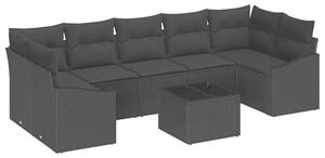 Zestaw sof z poduszką czarny 55 x 55 x 37 cm polirattan