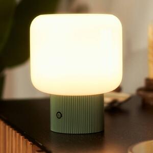 Lampa stołowa LED Katrin Palme Lucande, możliwość ściemniania, zielony, salon / jadalnia, szkło, nowoczesny