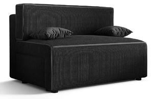 Czarna tapicerowana sofa z funkcją spania E3-B38