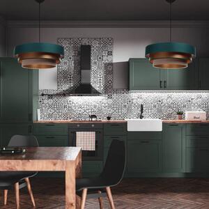 Lampa wisząca Triniti Maco Design, możliwość ściemniania, zielony, salon / jadalnia, tkanina / materiał / jedwab