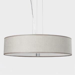 Lampa sufitowa wisząca beżowa z abażurem
