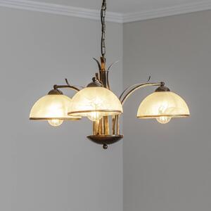 Żyrandol Korfu Luminex, możliwość ściemniania, mosiężny / złoty, salon / jadalnia, metal, antyczny