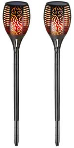 Monzana Solarna lampa ogrodowa FIORE, 2 sztuki, 9,5x76,5cm, czarna
