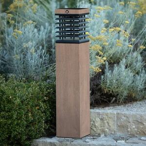 Les Jardins LED solarne oświetlenie ścieżki Tekura, szary, drewno, 75 cm możliwość ściemniania, ciemne drewno, drewno