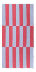 Czerwony/jasnoniebieski bawełniany ręcznik plażowy 100x160 cm Su – noo.ma