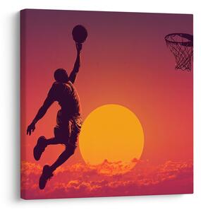 Obraz slam dunk o zachodzie