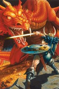 Plakat, Obraz Dungeons Dragons - Classic Red Dragon Battle, (61 x 91.5 cm)