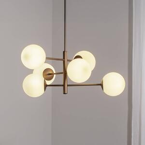 Lampa wisząca szklana Aurora Domiluce, możliwość ściemniania, brązowy / rdzawy, salon / jadalnia, szkło