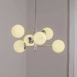 Lampa wisząca szklana Aurora Domiluce, możliwość ściemniania, chromowy / srebrny, salon / jadalnia, szkło
