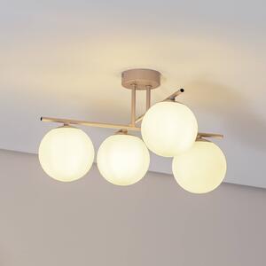 Lampa sufitowa Aurora Domiluce, możliwość ściemniania, kremowy / amber, salon / jadalnia, szkło