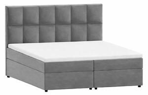 Szare łóżko boxspring ze schowkiem 140x200 cm Flip – Ropez