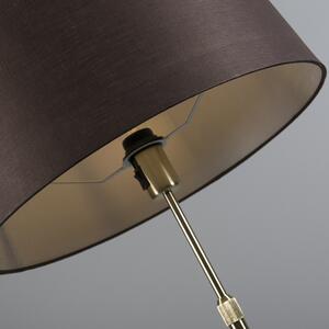 Lampa podłogowa regulowana złota/mosiądz klosz brązowy 45cm - Parte Oswietlenie wewnetrzne