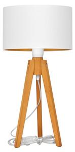 Helam Lampa stołowa ALBA 1xE27/60W/230V biała/złoty/dąb HE1485