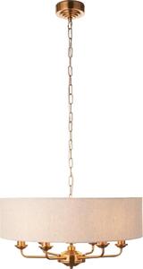 Endon Endon 110722 - Żyrandol na łańcuchu HIGHCLERE 6xE14/6W/230V beżowy/mosiądz śr. 55 cm EN0187