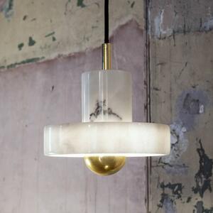 Tom Dixon Lampa wisząca designerska Stone, możliwość ściemniania, biały / opal, salon / jadalnia, kamień, design