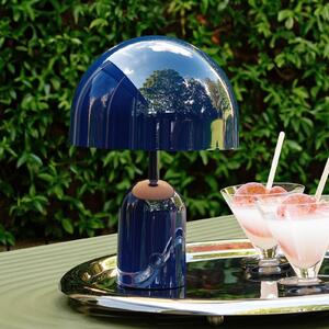 Tom Dixon Lampa stołowa z akumulatorem BELL PORTABLE, indygo, 28 cm IP44 możliwość ściemniania, niebieski, salon / jadalnia, tworzywo sztuczne, design