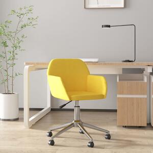 Obrotowe krzesło biurowe, jasnożółte, tapicerowane tkaniną