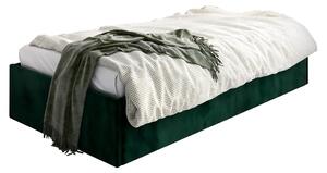 Zielone welwetowe łóżko młodzieżowe Lenny 6X - 3 rozmiary