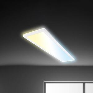 Briloner Lampa sufitowa LED Tava CCT, możliwość ściemniania, biały / opal, biuro, tworzywo sztuczne