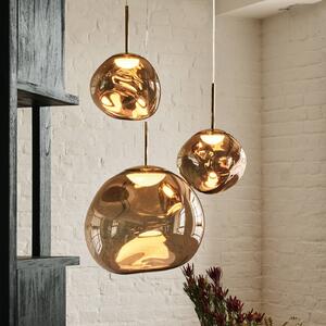 Tom Dixon Lampa wisząca designerska Melt, możliwość ściemniania, brązowy / mosiężny, salon / jadalnia, tworzywo sztuczne, design