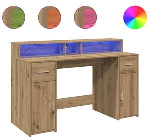 Biurko z podÅwietleniem LED, dÄ b artisian, 140x55x91 cm