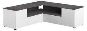 Biało-szara szafka pod TV w dekorze betonu 130x46 cm Angle – TemaHome