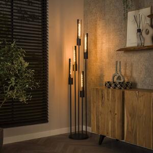 ZIJLSTRA Lampa stojąca Tube, czarny, salon / jadalnia, metal, nowoczesny