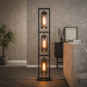 ZIJLSTRA Lampa stojąca Kamilian, aluminiowy / szary / cynkowy, salon / jadalnia, szkło, nowoczesny