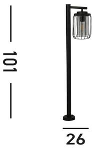 Searchlight Słupek oświetleniowy Reed, możliwość ściemniania, czarny, aluminium, nowoczesny