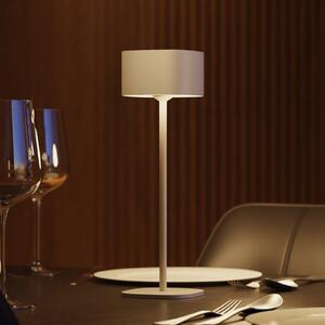 Calex Serino, lampa stołowa LED z akumulatorem, piaskowa, aluminium, 2700 K możliwość ściemniania, kremowy / amber, salon / jadalnia, aluminium