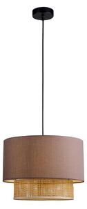 Viokef Lampa wisząca Rika, możliwość ściemniania, aluminiowy / szary / cynkowy, salon / jadalnia, tkanina / materiał / jedwab