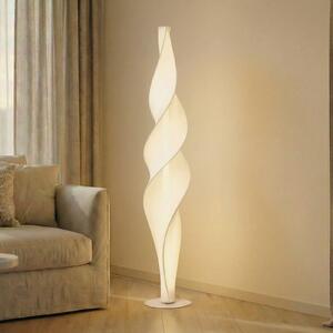 Lampa stojąca LED Novelle Lucande, możliwość ściemniania, biały / opal, salon / jadalnia, tworzywo sztuczne, design