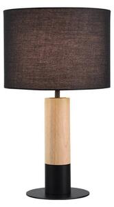 Viokef Lampa stołowa Carroll, czarny, salon / jadalnia, tkanina / materiał / jedwab