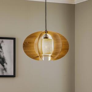 SIGMA Żyrandol Modern C M z drewnianymi lamelami Ø 50 cm