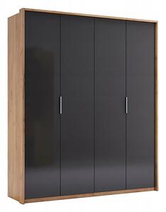 Czterodrzwiowa szafa uchylna dąb craft + lava mat F3-H20