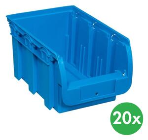 Plastikowy pojemniki COMPACT, 154 x 235 x 125 mm, 20 szt., niebieski