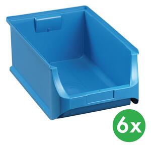Plastikowe pojemniki PLUS 5, 310 x 500 x 200 mm, niebieskie, 6 szt