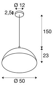 SLV Lampa wisząca Forchini, możliwość ściemniania, czarny, salon / jadalnia, tworzywo sztuczne, nowoczesny