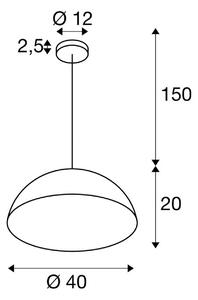 SLV Lampa wisząca Forchini M, możliwość ściemniania, czarny, salon / jadalnia, metal, nowoczesny