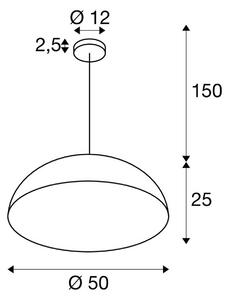 SLV Lampa wisząca Forchini M, możliwość ściemniania, czarny, salon / jadalnia, metal, nowoczesny
