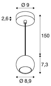 SLV Lampa wisząca Light Eye 90, możliwość ściemniania, czarny, salon / jadalnia, metal, nowoczesny