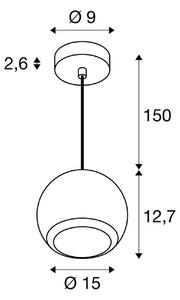 SLV Lampa wisząca Light Eye 150, możliwość ściemniania, biały / opal, salon / jadalnia, metal, nowoczesny