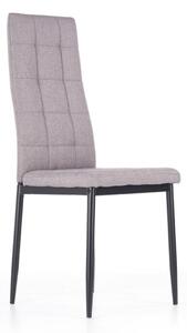 Krzesło K292, krzesło do jadalni, tapicerowane, szare, pikowane