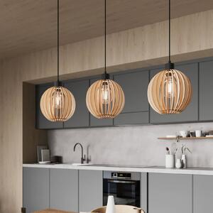 Lampa wisząca Clay Envostar, możliwość ściemniania, jasne drewno, salon / jadalnia, drewno, skandynawski