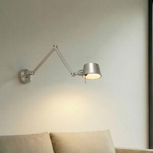 Kinkiet Silka Lucande, możliwość ściemniania, aluminiowy / szary / cynkowy, salon / jadalnia, metal, nowoczesny