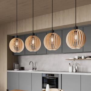 Lampa wisząca Clay Envostar, możliwość ściemniania, jasne drewno, salon / jadalnia, drewno, skandynawski