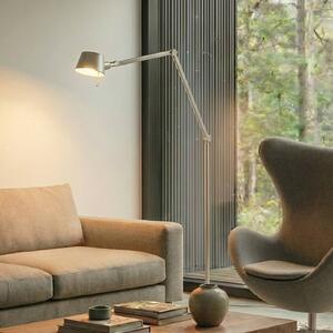 Lampa stojąca Silka Lucande, aluminiowy / szary / cynkowy, biuro, metal, nowoczesny